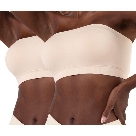 Truekind Bandeau Bra Convertible Strapless Wireless Women’s XL Chai Beige NWT - Picture 1 of 9